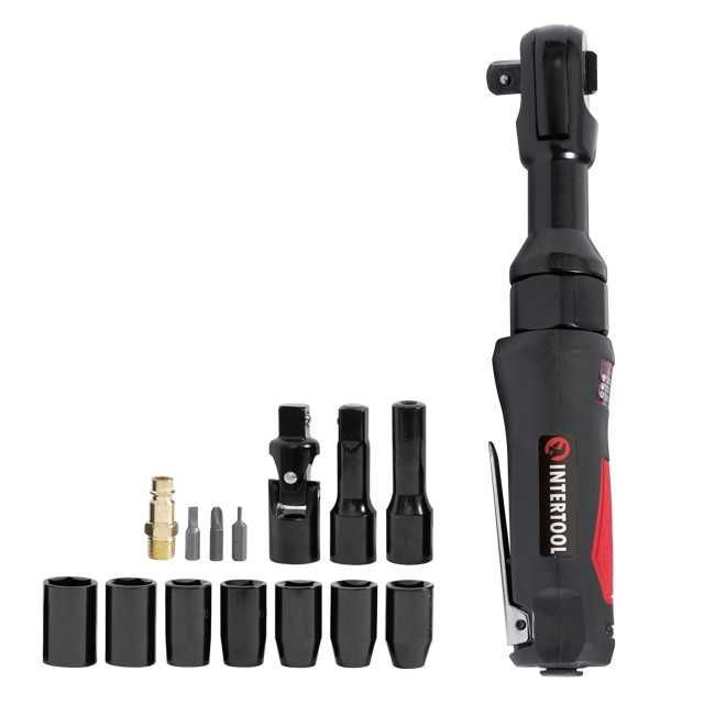 Гайковерт угловой в чемодане + набор головок 1/2". INTERTOOL PT-1110.