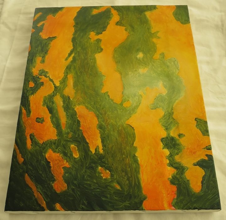 "Abóbora" - textura pintada em óleo sobre tela (40x30cm)
