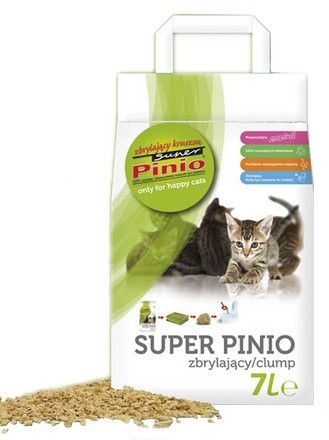 Drewniany żwirek zbrylający dla kotów, gryzoni i ptaków Super Pinio 7L
