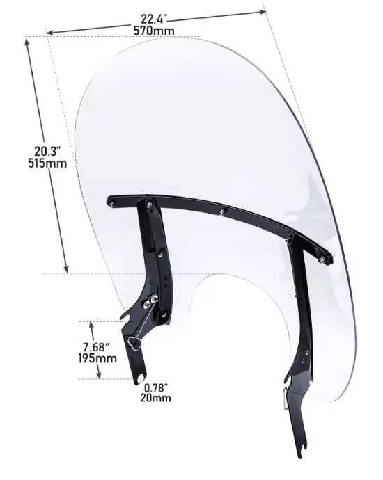 Szyba Harley Davidson Touring od 1994 do 2022. Wysokość 52 cm