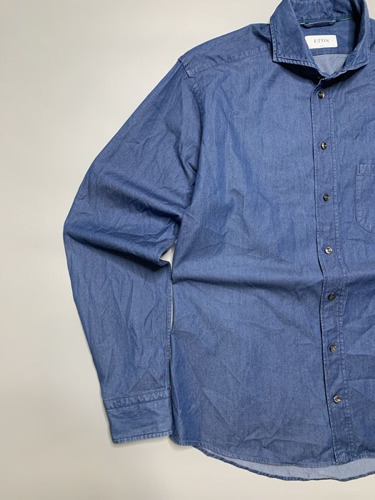 Мужская джинсовая рубашка Eton casual fit denim shirt