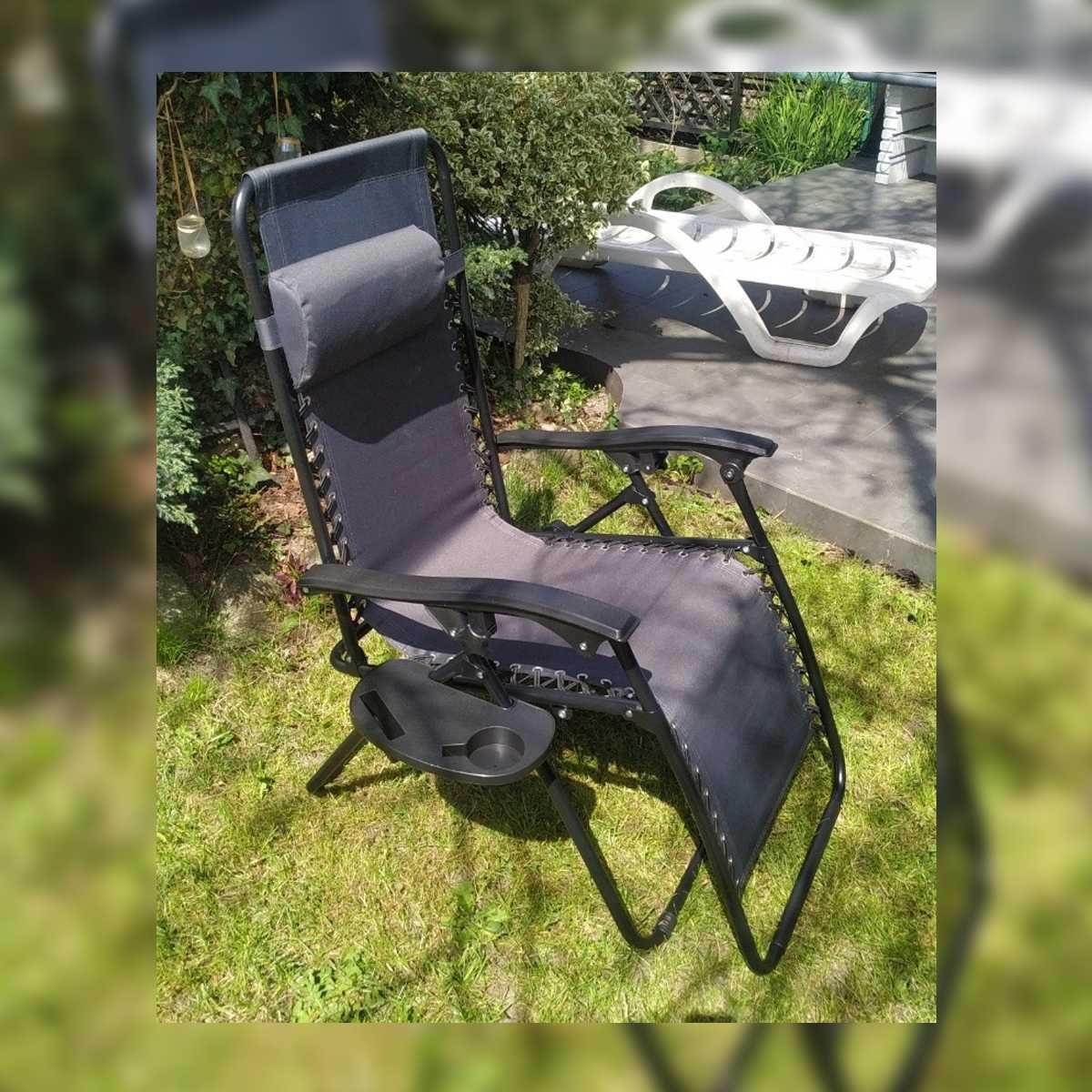Leżak plażowy fotel ogrodowy ZERO GRAVITY SKŁADANY krzesło 2W1