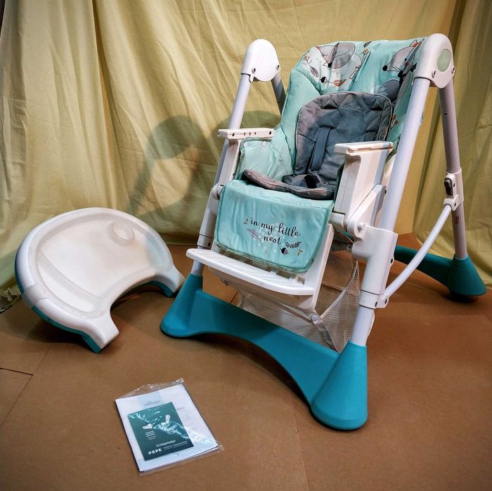 "PEPE" бірюзовий, дитячий стільчик для годування = "BABY DESIGN GROUP"