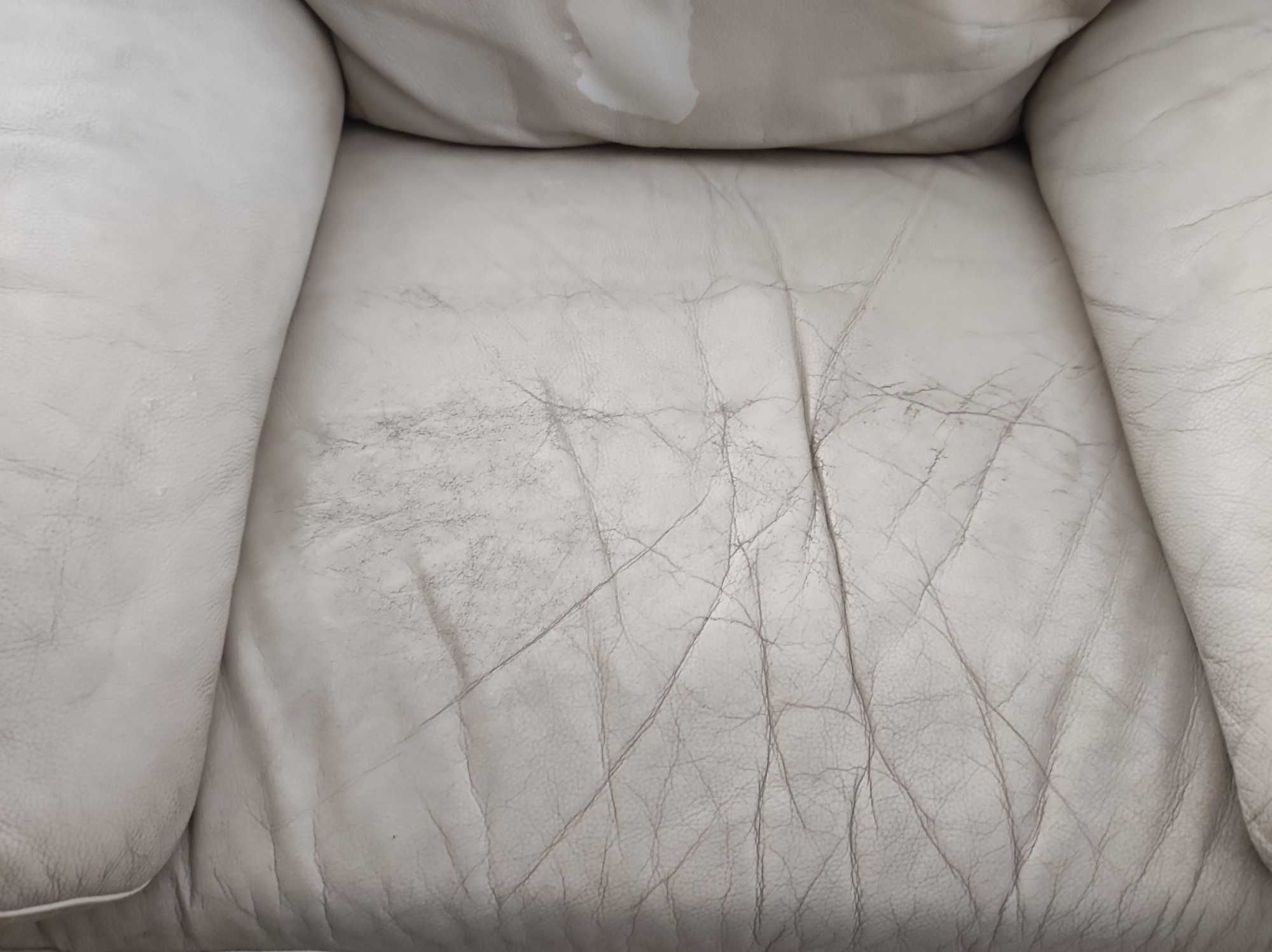 Fotel skórzany kolor ecru