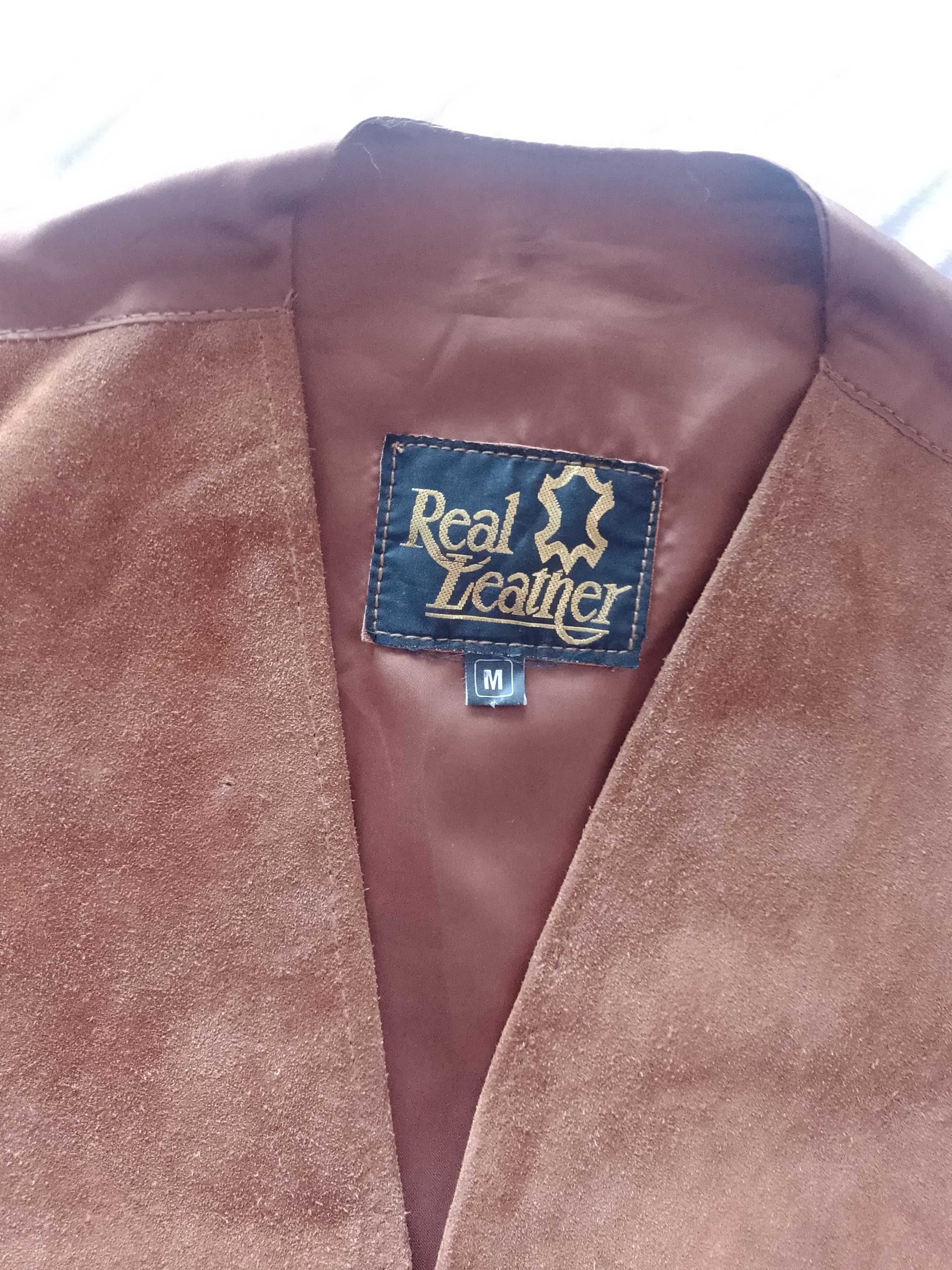 (S/M) Real Leather/ Skórzana kamizelka garniturowa z Londynu, skóra