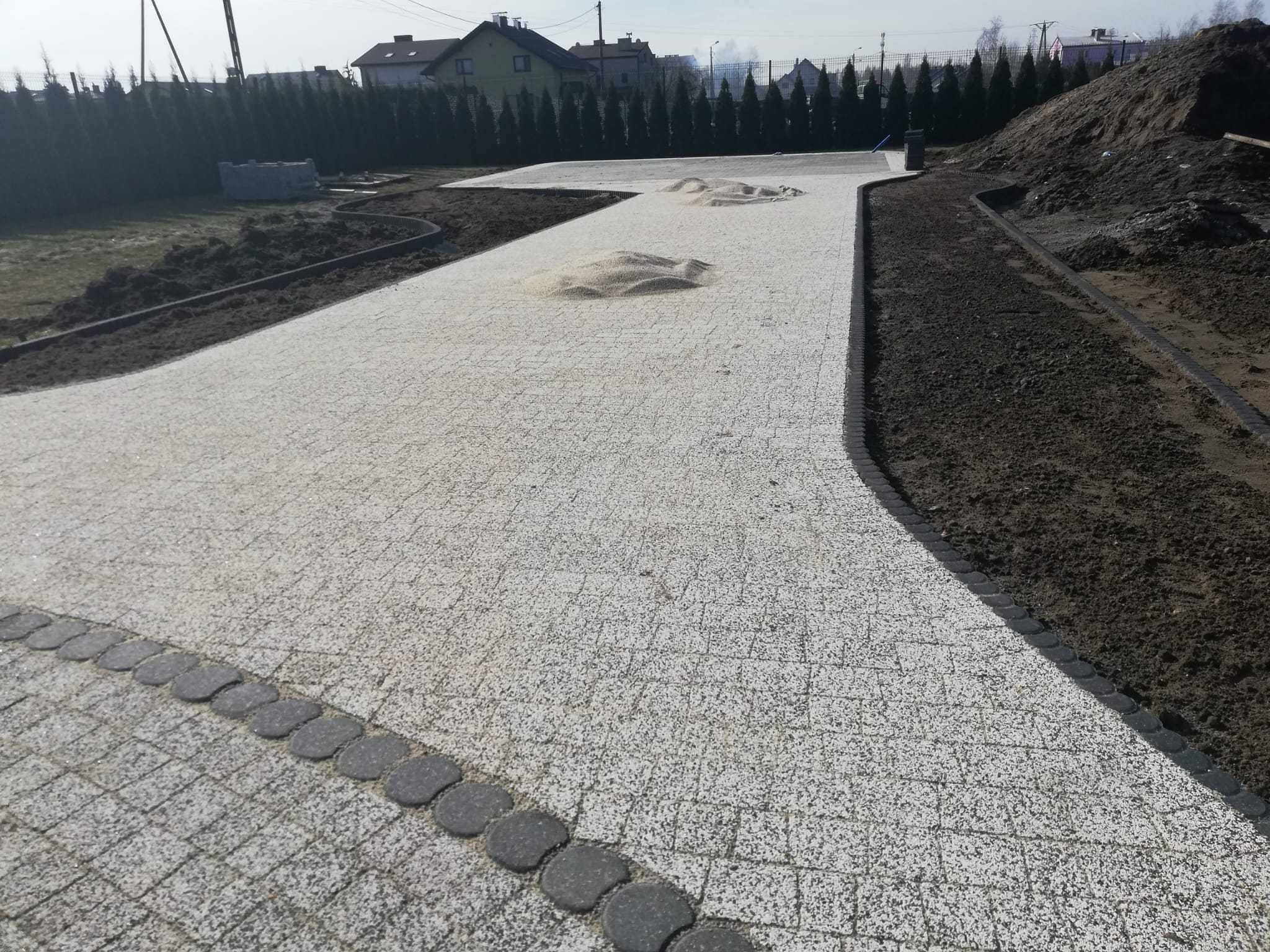 Brukarstwo, układanie kostki brukowej, prace ziemne
