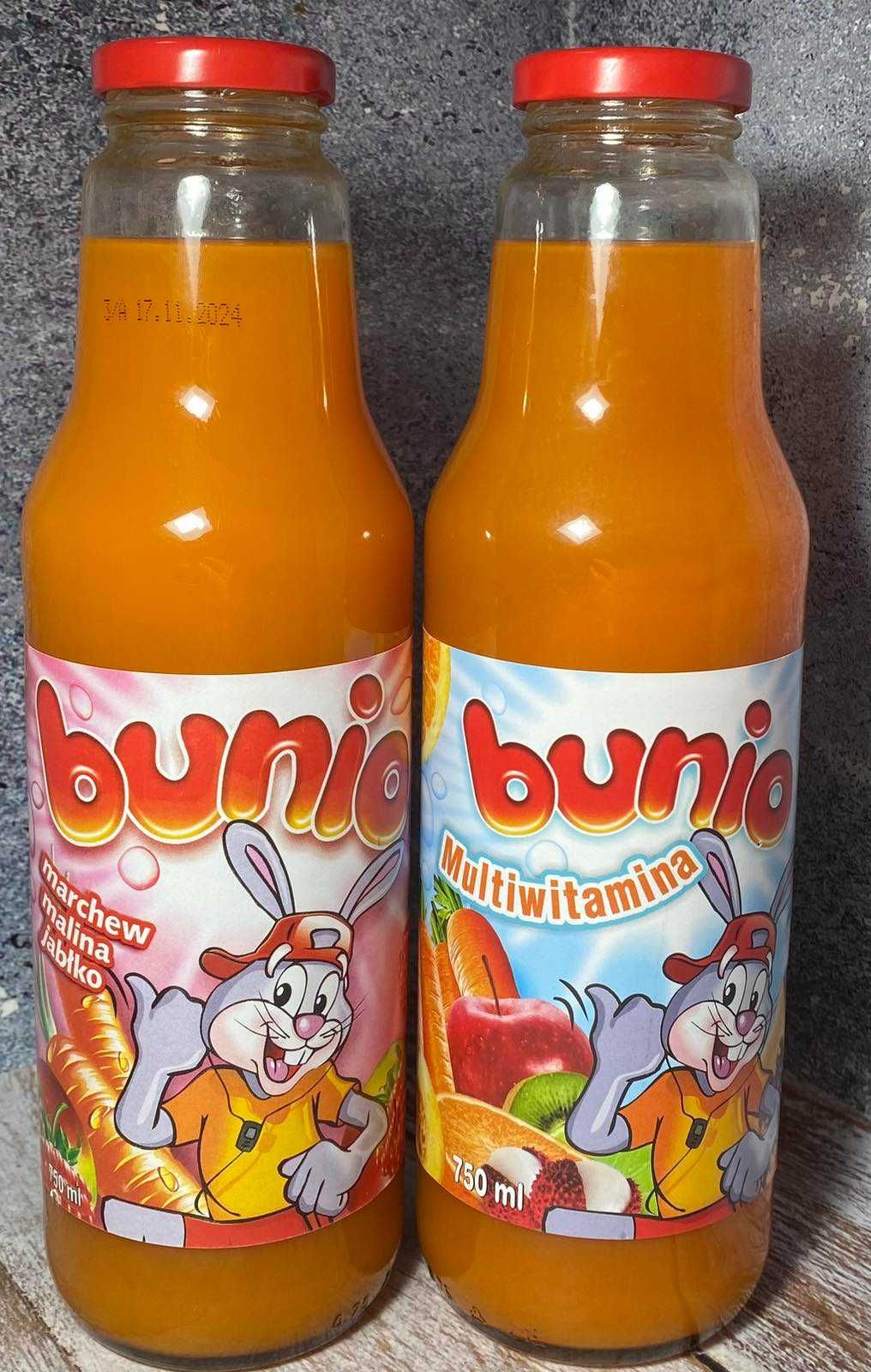 Сік Bunio фруктовий 
- мультивітамін та морква-малина-яблуко 750 мл
