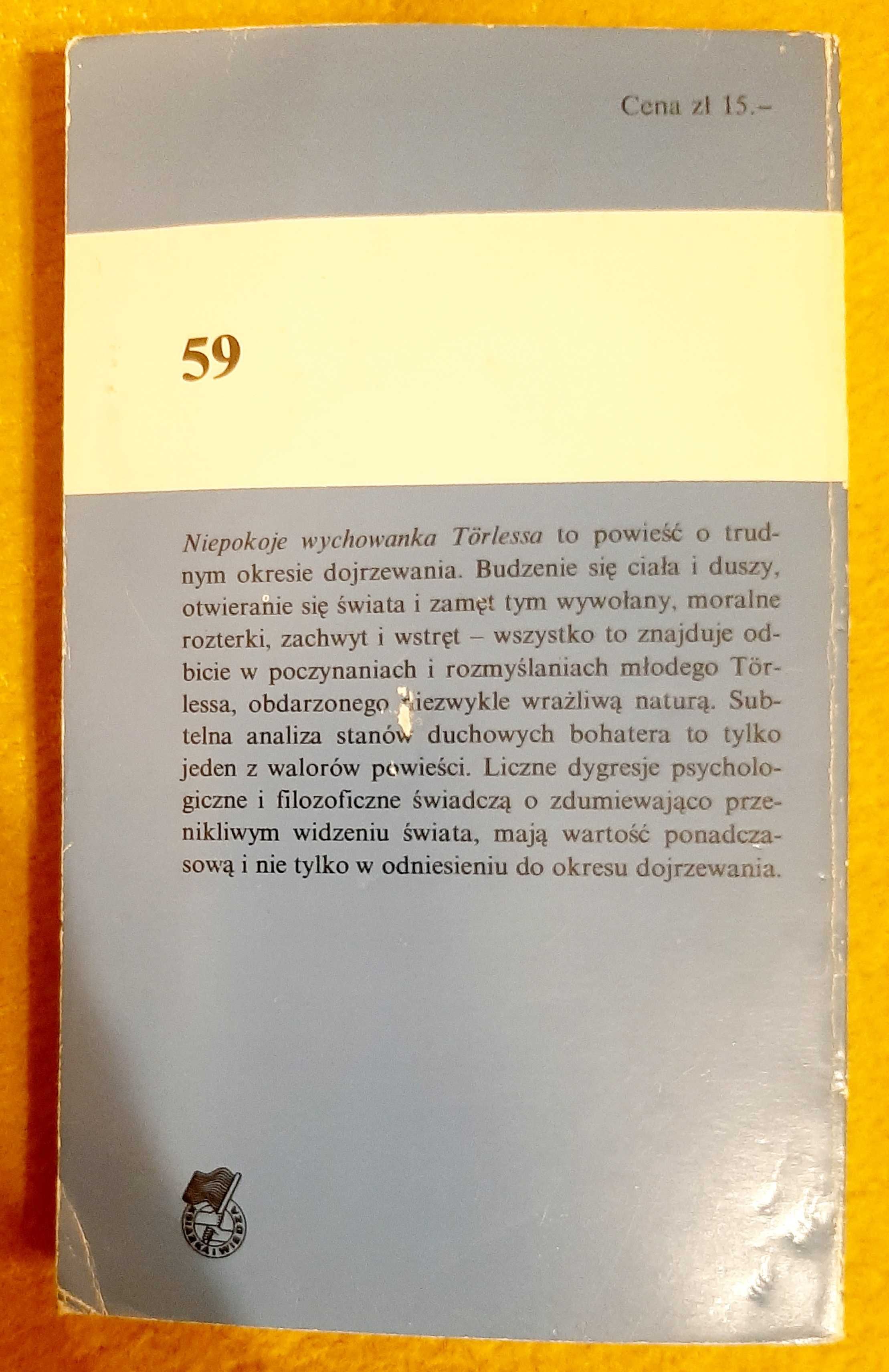 R. Musil, Niepokoje wychowanka Törlessa