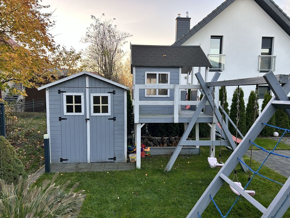 Plac zabaw drewniany,zjeżdżalnia,huśtawki,piaskownica