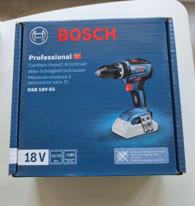 Wkrętarka Bosch GSB 18V-55 Solo. Nowa. Gwarancja.