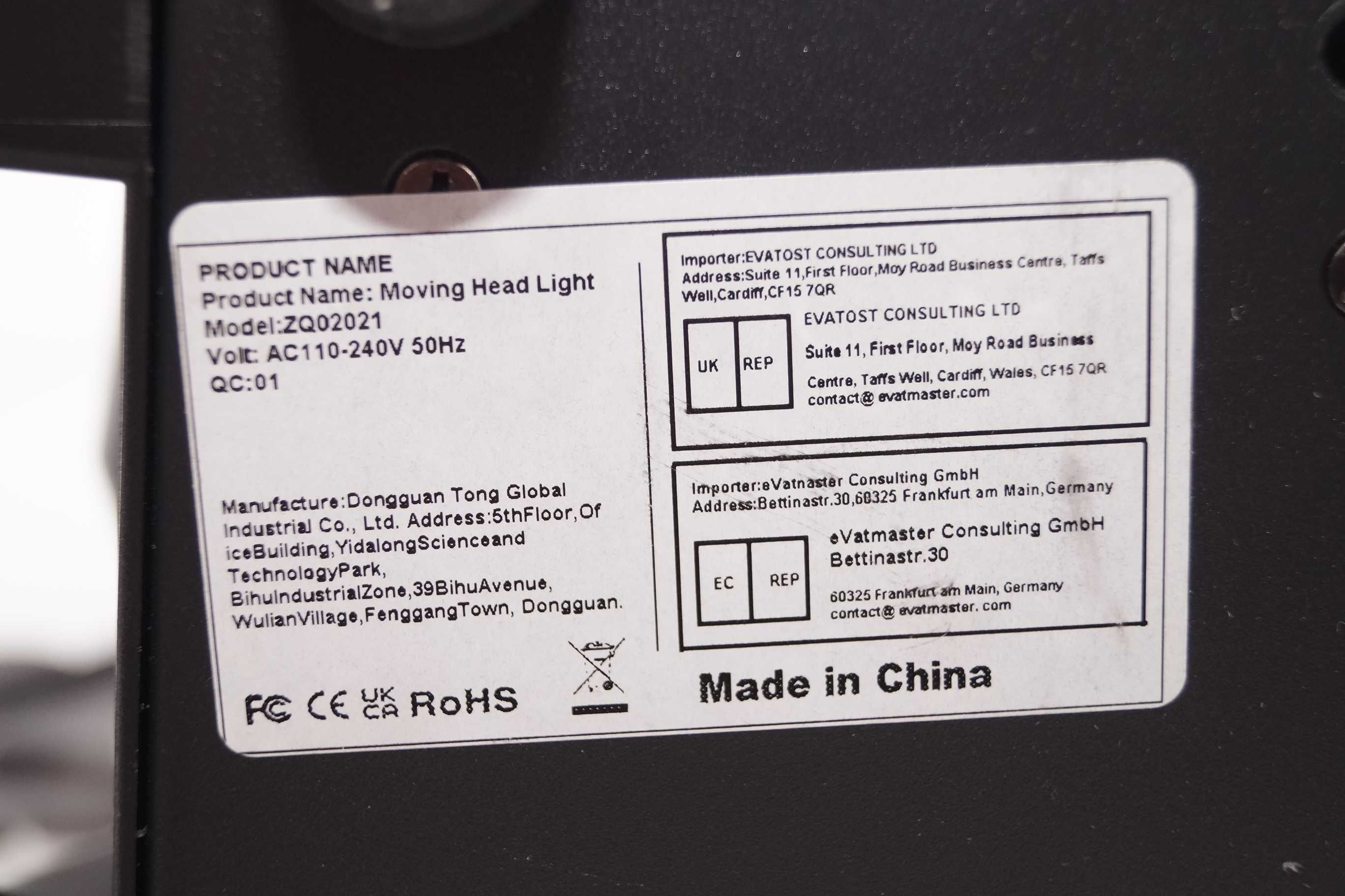 Ruchoma Głowa LED Oświetlenie RGBW 100W ZQ02021