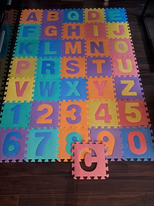 Mata edukacyjna duża alfabet cyfry