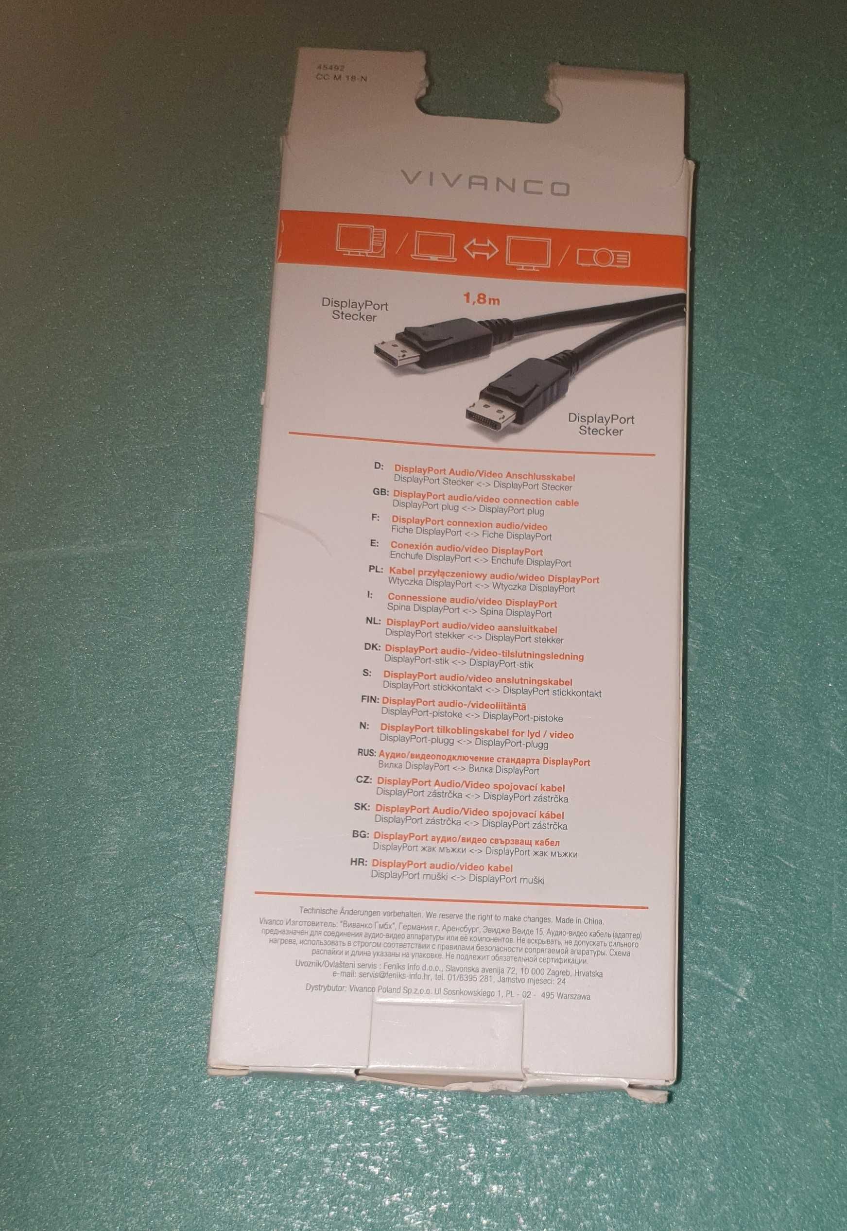 Display Port kabel 1,8 m
