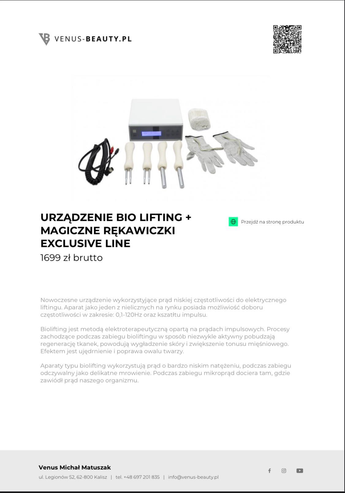 Urządzenie bio lifting + magiczne rękawiczki exclusive line