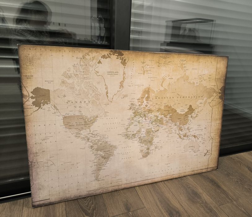 Quadro mapa mundo papel