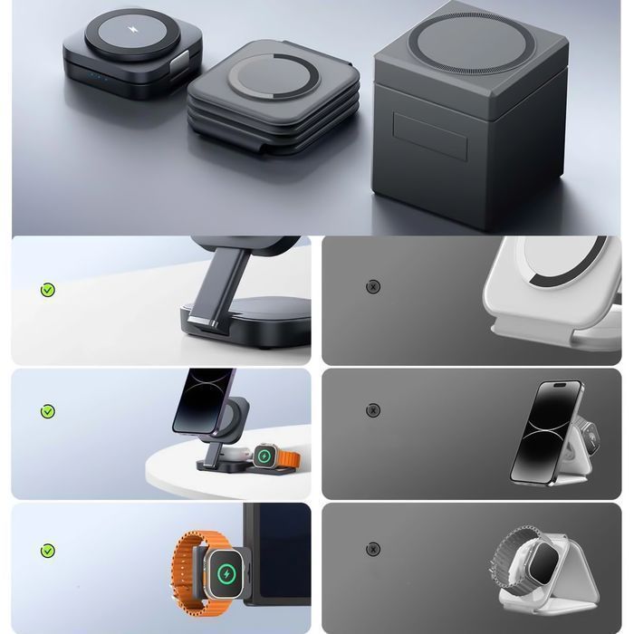 Ładowarka indukcyjna Qi Mag Safe 15W do iPhone Apple Watch AirPods