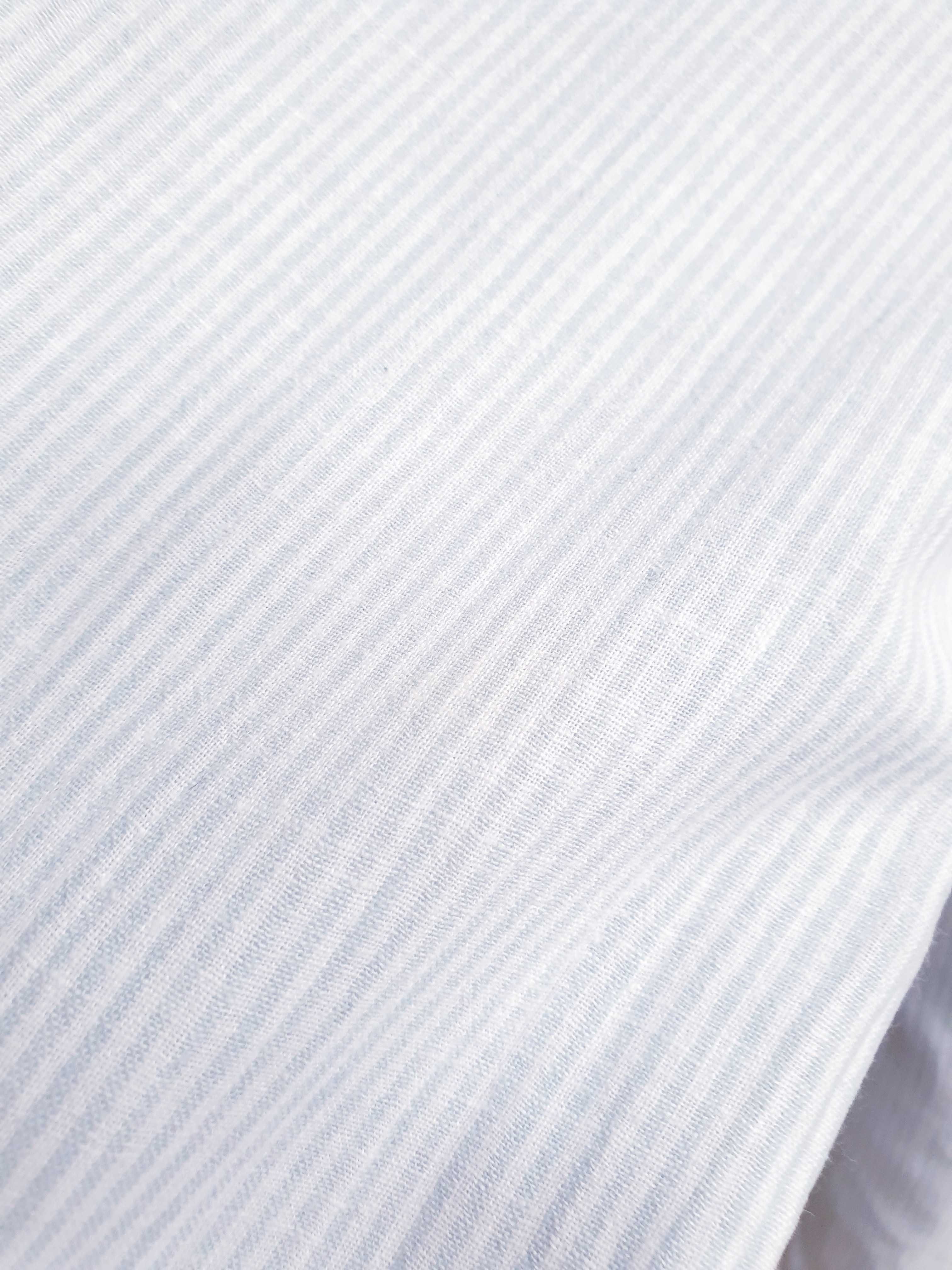 Biała koszula w miętowe pasy lniana Esprit 38 40