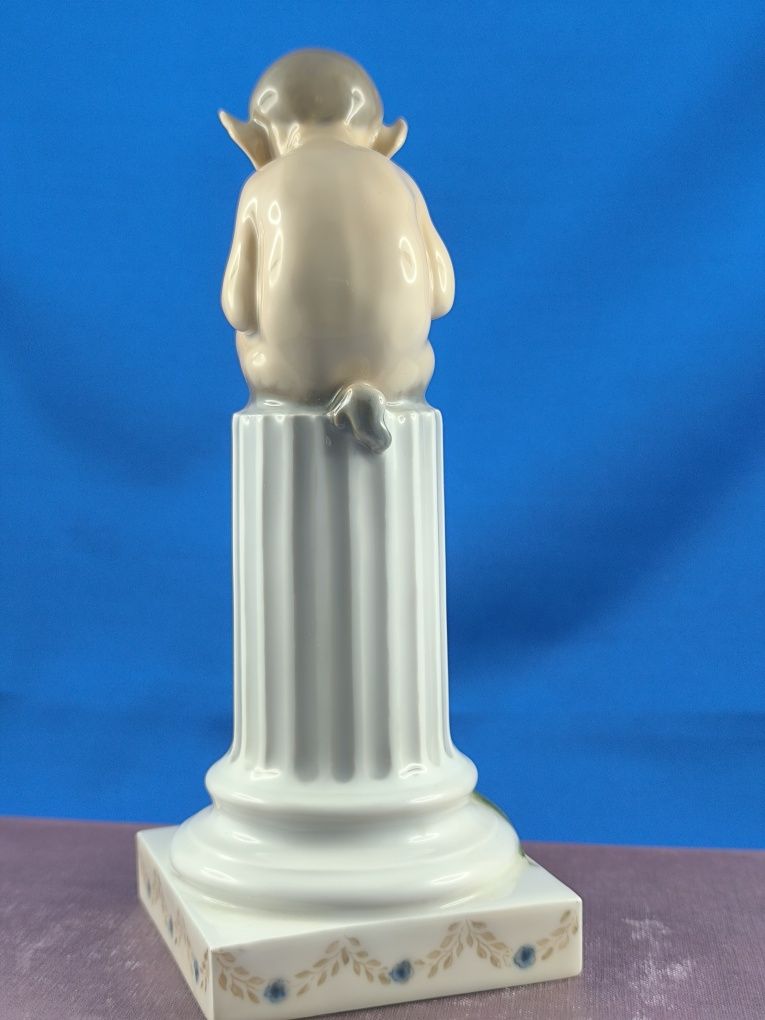 Faun na kolumnie z jaszczurką Royal Copenhagen #porcelana #ozdoba