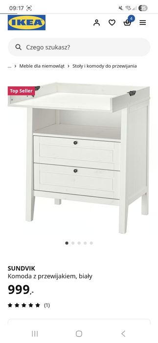 Komoda z przewijakiem IKEA 
Praktyczne rozwiązanie 2 w 1