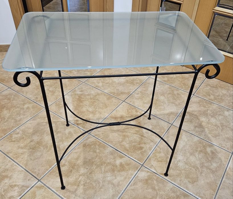 Mesa de apoio em vidro