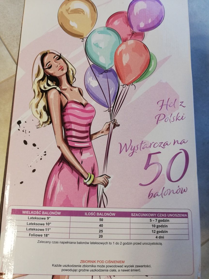 Butla z helem do balonów (na 50 balonów 9 cali)