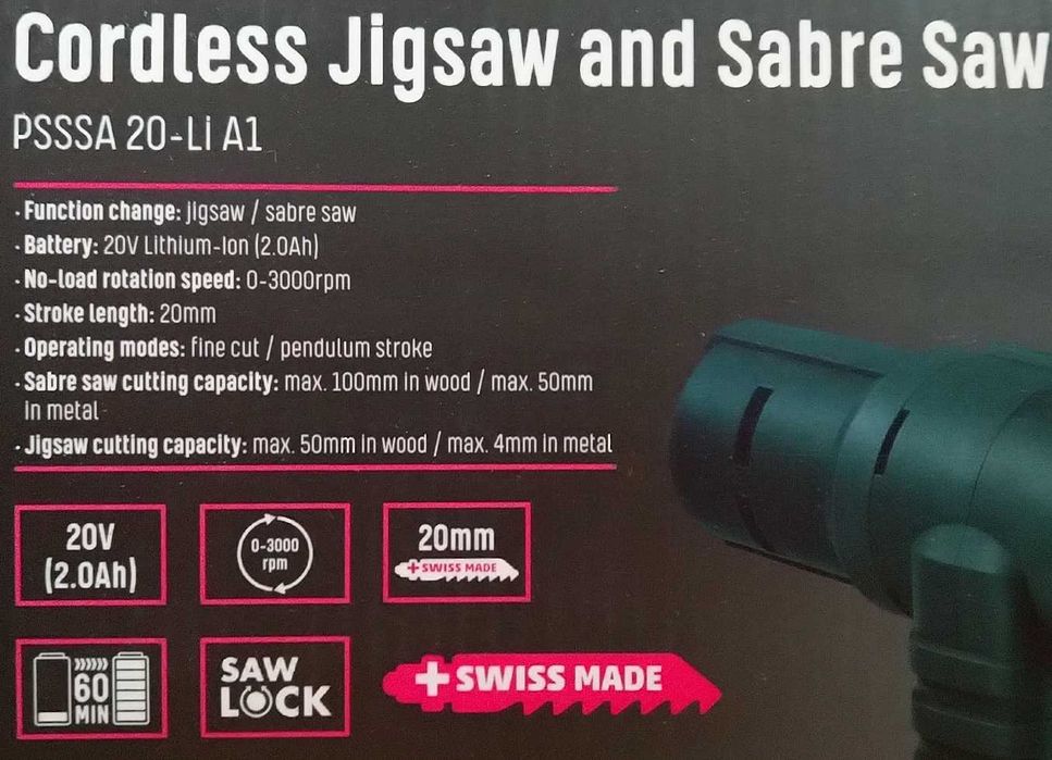 NOWA 2w1 akumulatorowa wyrzynarka i piła szablasta +AKU + 19BRZESZCZOT