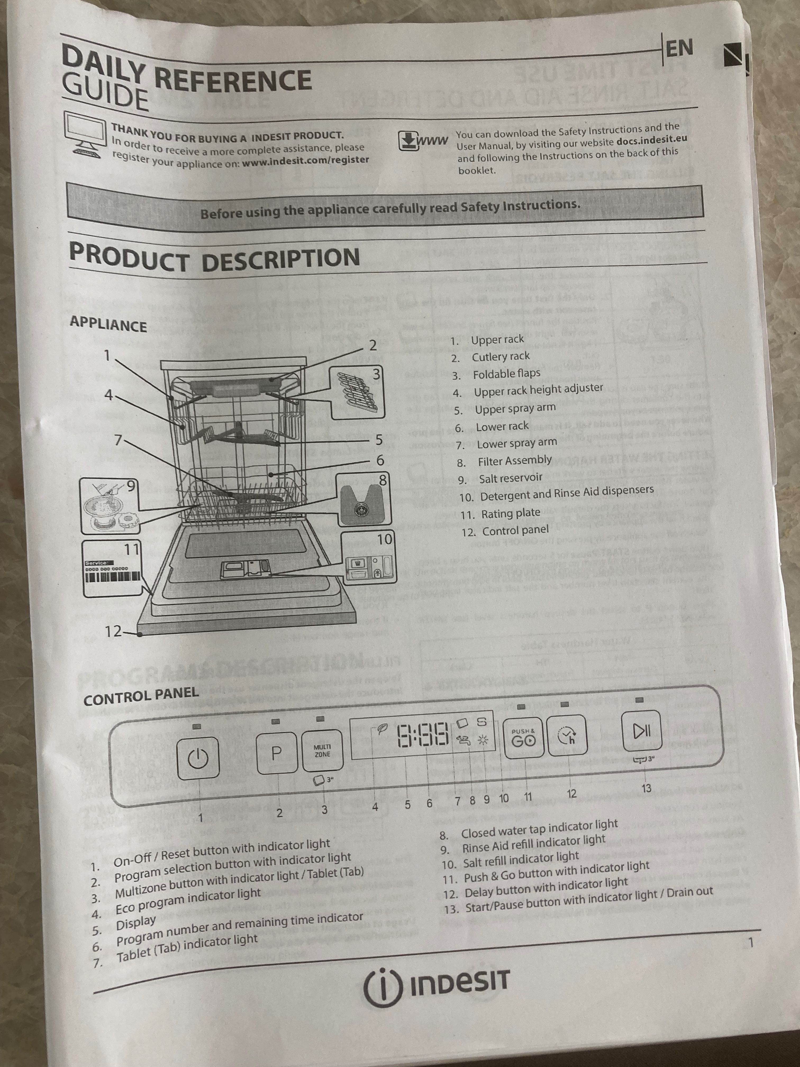 INDESIT Máquina de lavar loiça