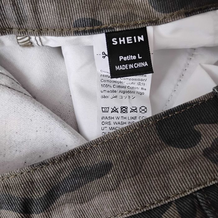 Spodnie Bojówki Moro Shein Petite rozmiar L, 100% bawełna