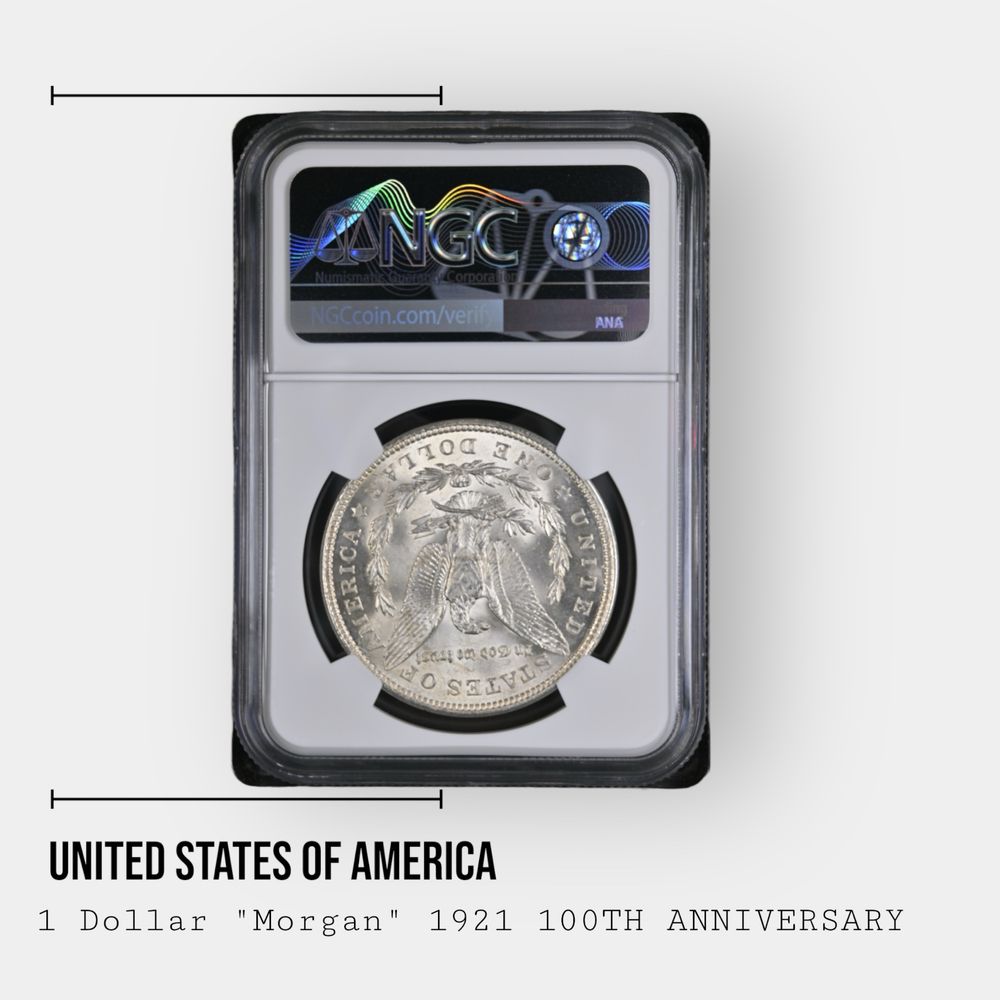 Срібна монета долар Морган США 1$ в слабі NGC MS62 MS63 є опт