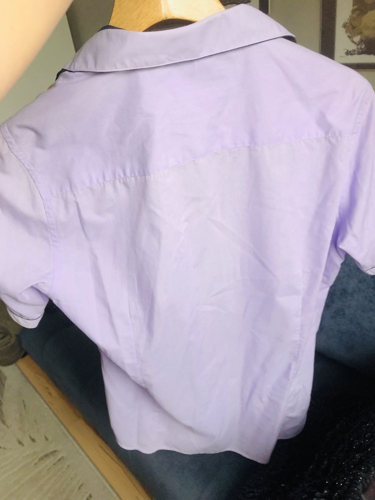 Koszula meska lila L slim fit krotki rekaw