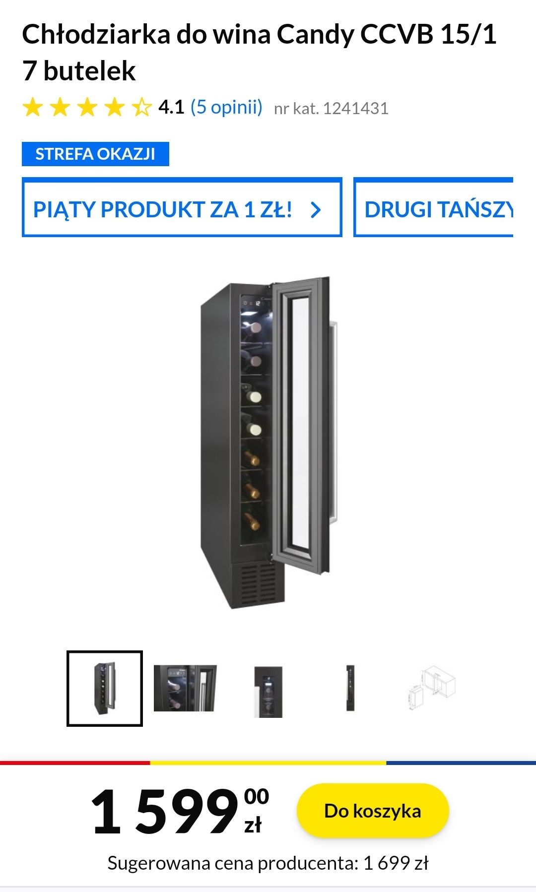 Prawie nowa chłodziarka Candy CCVB 15/1