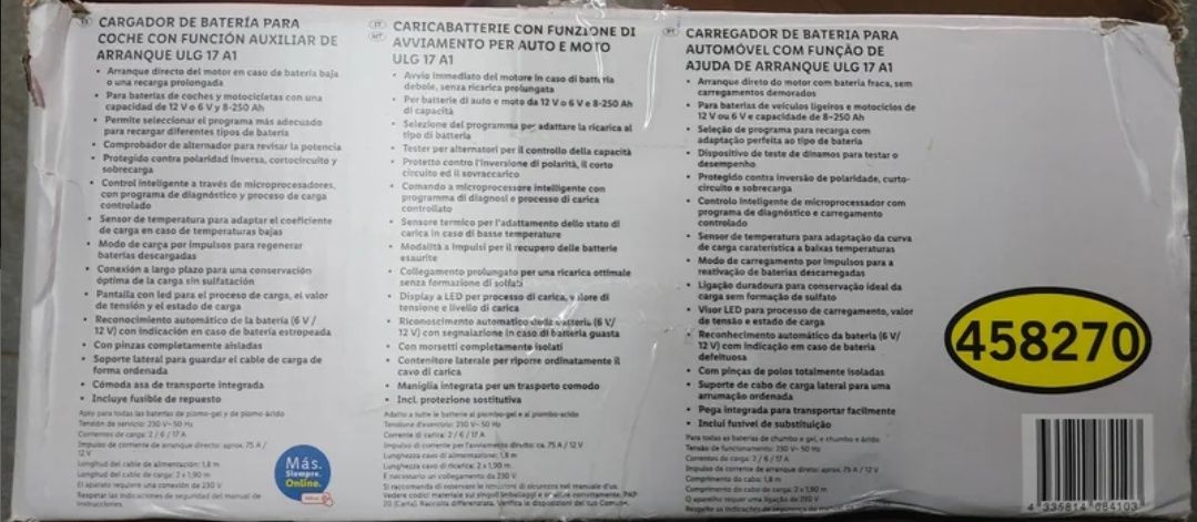 Carregador bateria 6v/12v Parkside (novo)