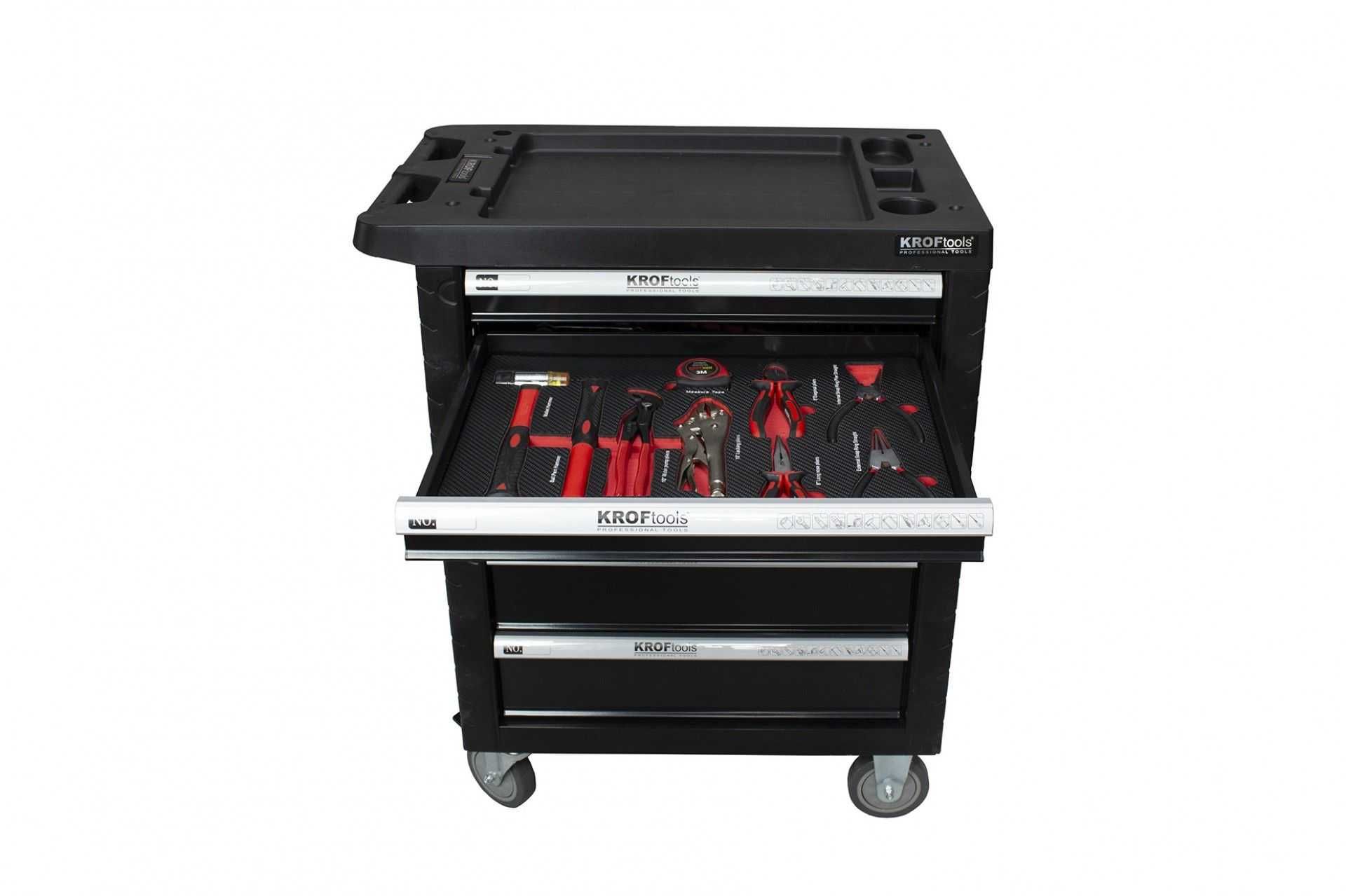 Carro 7 gavetas Kroftools com 172 ferramentas