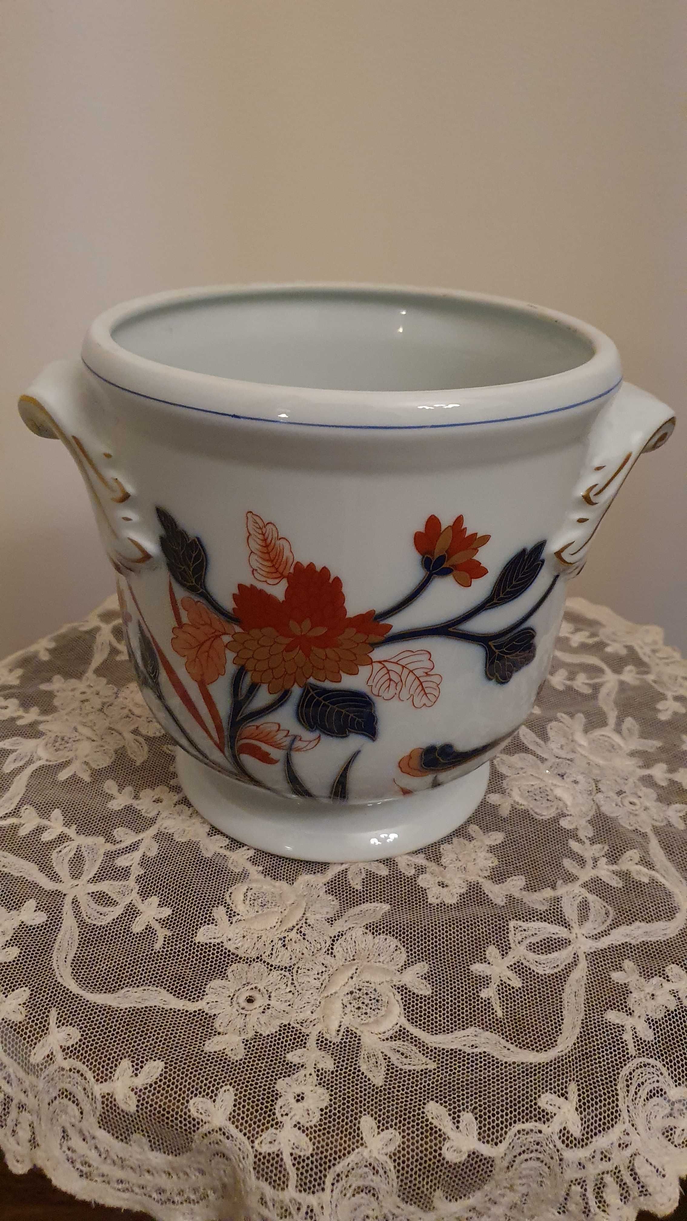 Cachepot / Vaso da Porcelana Vista Alegre, decoração Imari.