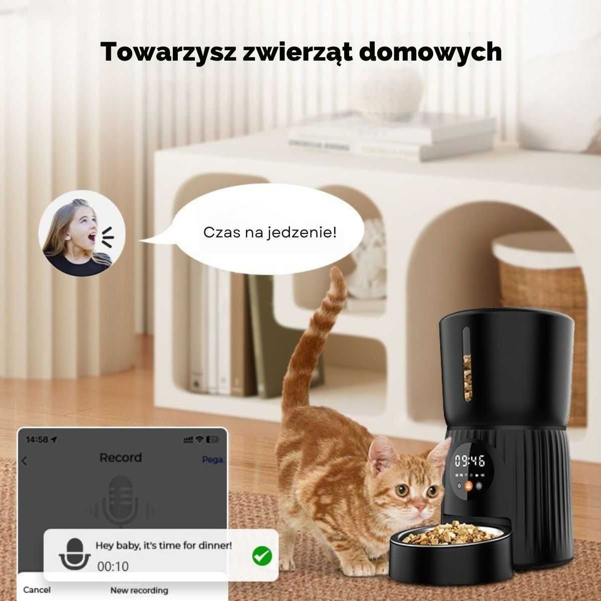 Inteligentny automatyczny podajnik karmy dla zwierząt