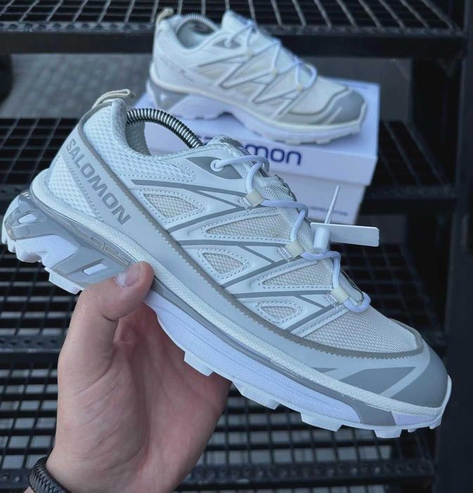 Мужские белые кроссовки Саломон сеточка Salomon
