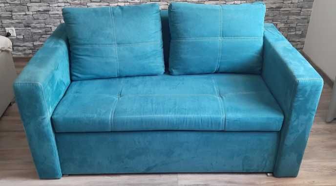 Sofa dwuosobowa turkusowa