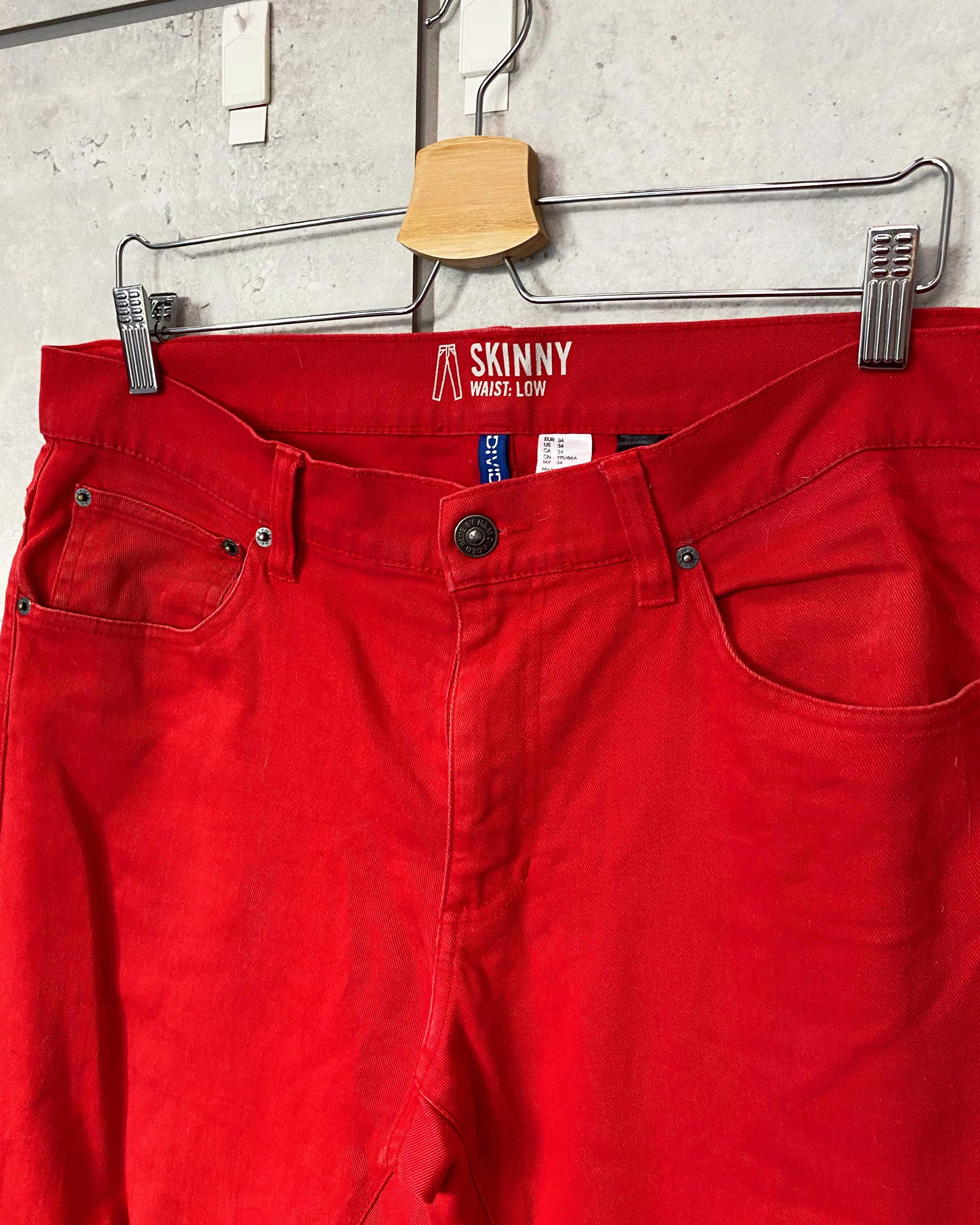 Męskie czerwone jeansy H&M