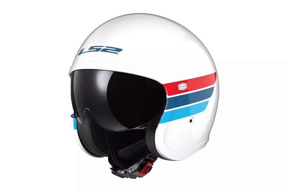 Kask otwarty LS2 OF599 Spitfire II Retro white/blue/red