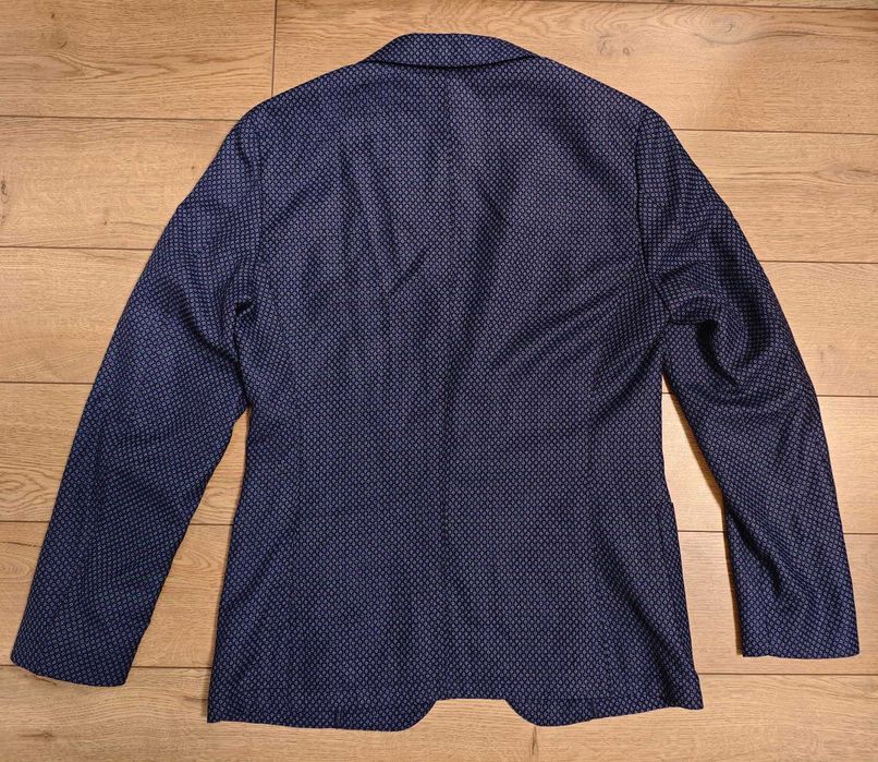 Strellson mandoc L XL синій шерстяний піджак приталений хоч на весілля