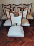 6 cadeiras de design italiano (anos 50) + mesa extensível vintage