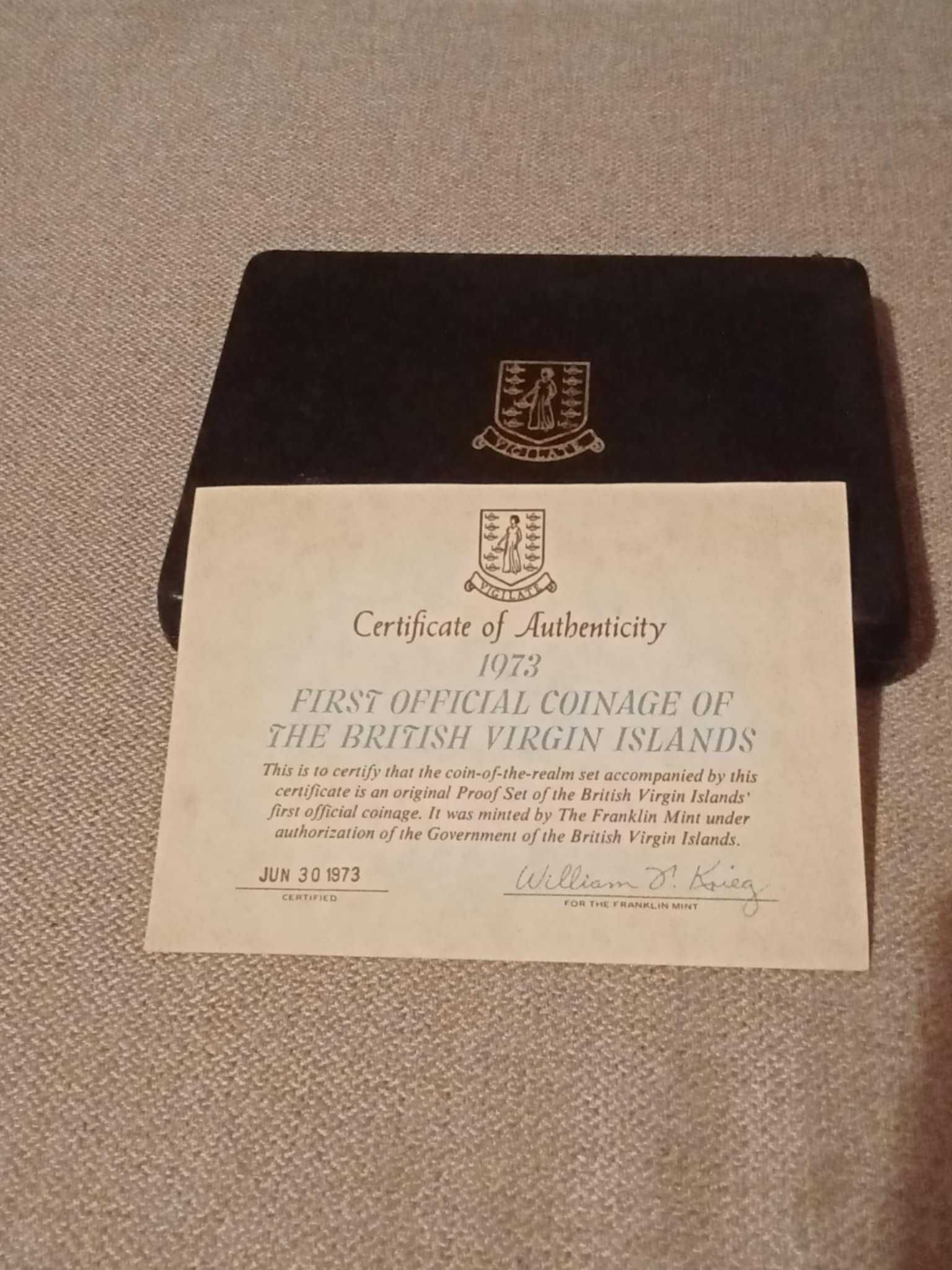 Set 6 Moedas Proof Ilhas Virgens Britânicas 1973