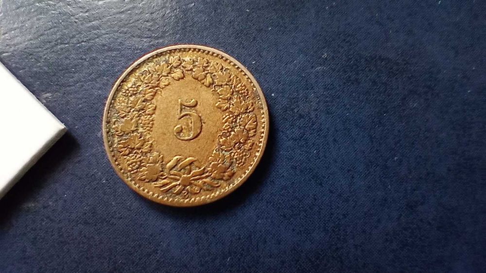 Stare monety 5 rappen 1880 Szwajcaria