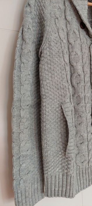 Casaco Homem Lã Cinza Botões