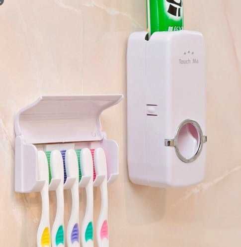 Dozownik pasty do zębów +uchwyt na szczoteczki