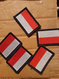 Flaga Polski na rzep 55x38mm, naszywka Polski, biało- czerwona