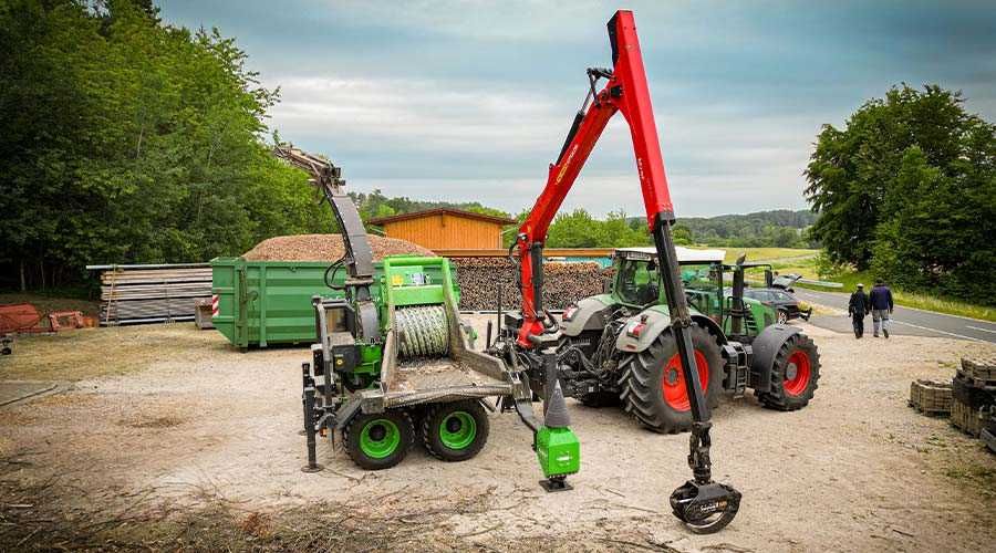 Rębak bębnowy WOM 50cm HEIZOHACK HM 10-500 KTL z żurawiem PALMS