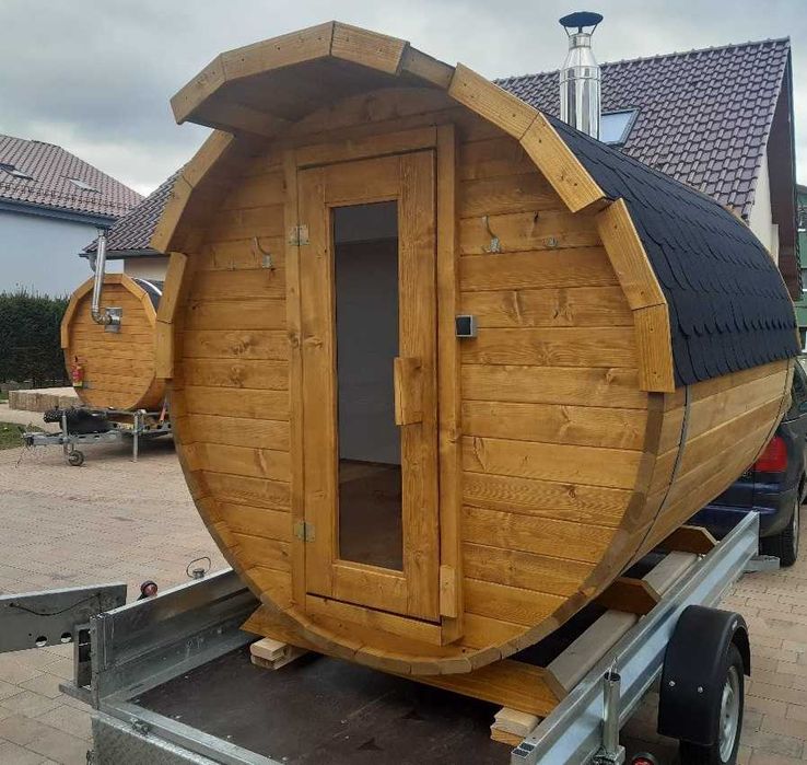 Sauna mobilna, ogrodowa bania, jacuzzi, gorąca balia, wynajem-produkcj