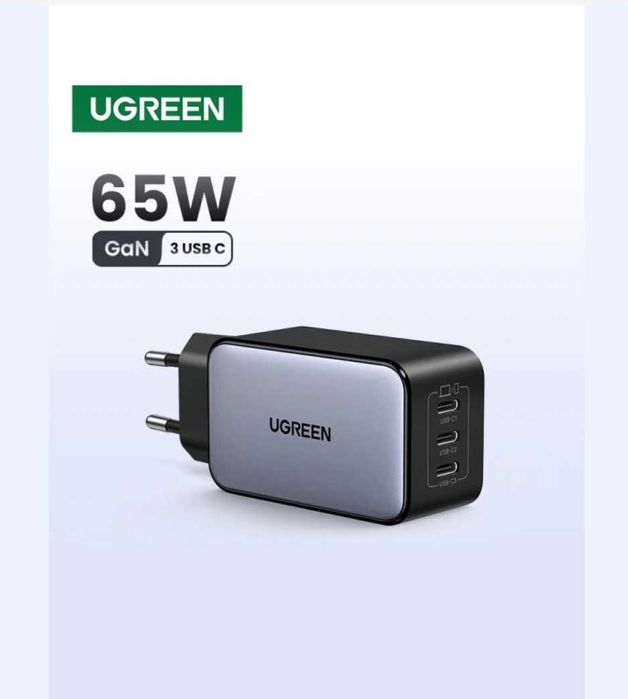 Зарядний пристрій Ugreen 65W GaN | адаптер для ноутбука | зарядка
