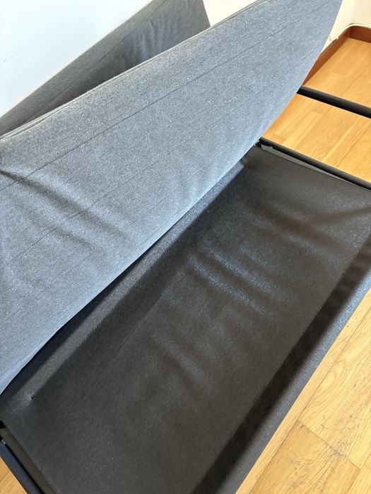 Sofá-cama, cinz esc/preto ikea